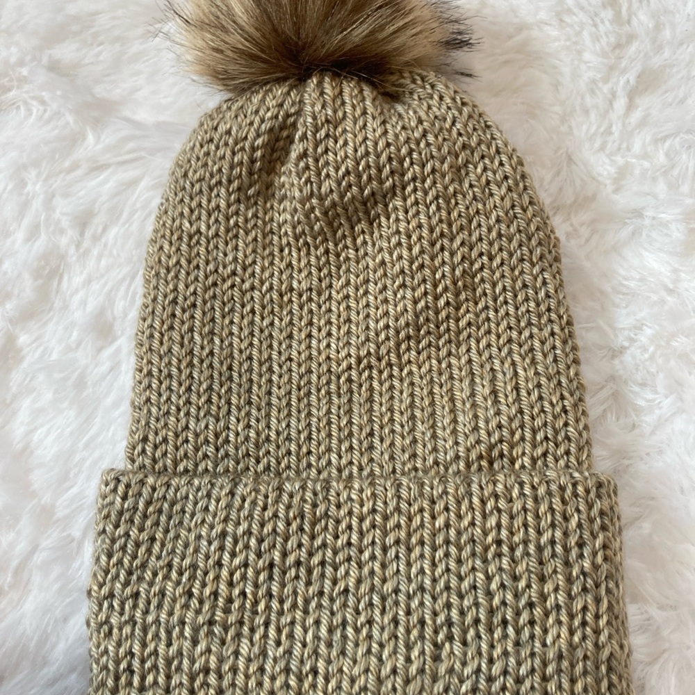 Cozy Knit Beanie with Pom Pom winter hat ski hat